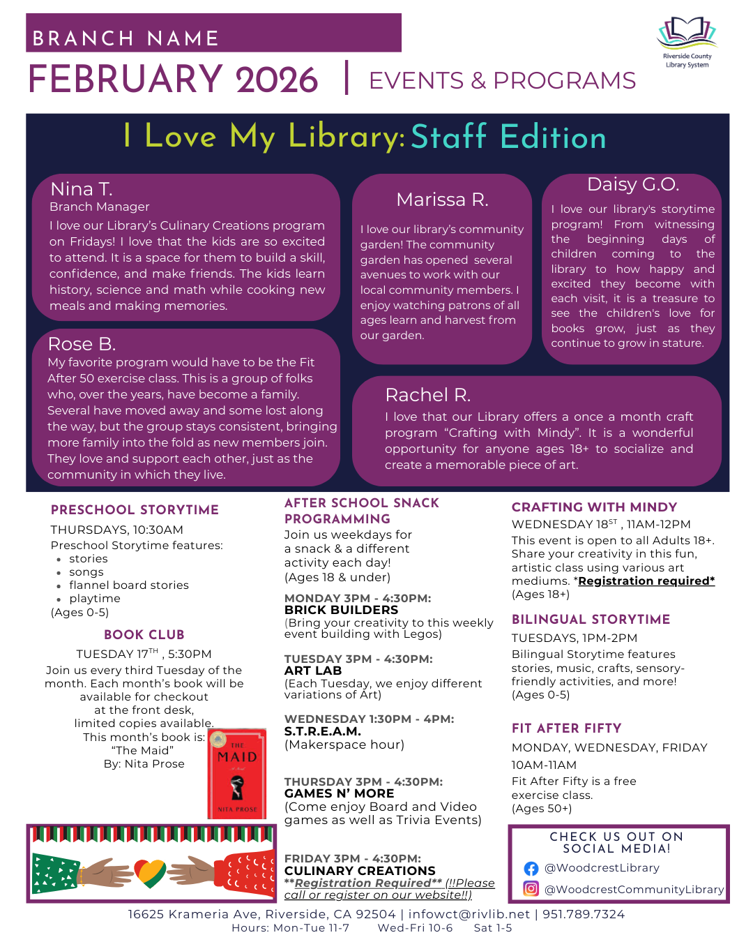 February Calendar Back